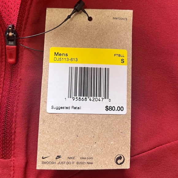 Nike 1/4 Zip Shirt Jacket Men Size Small Coach Performance Red White Shortsleeve - Picture 2 of 10